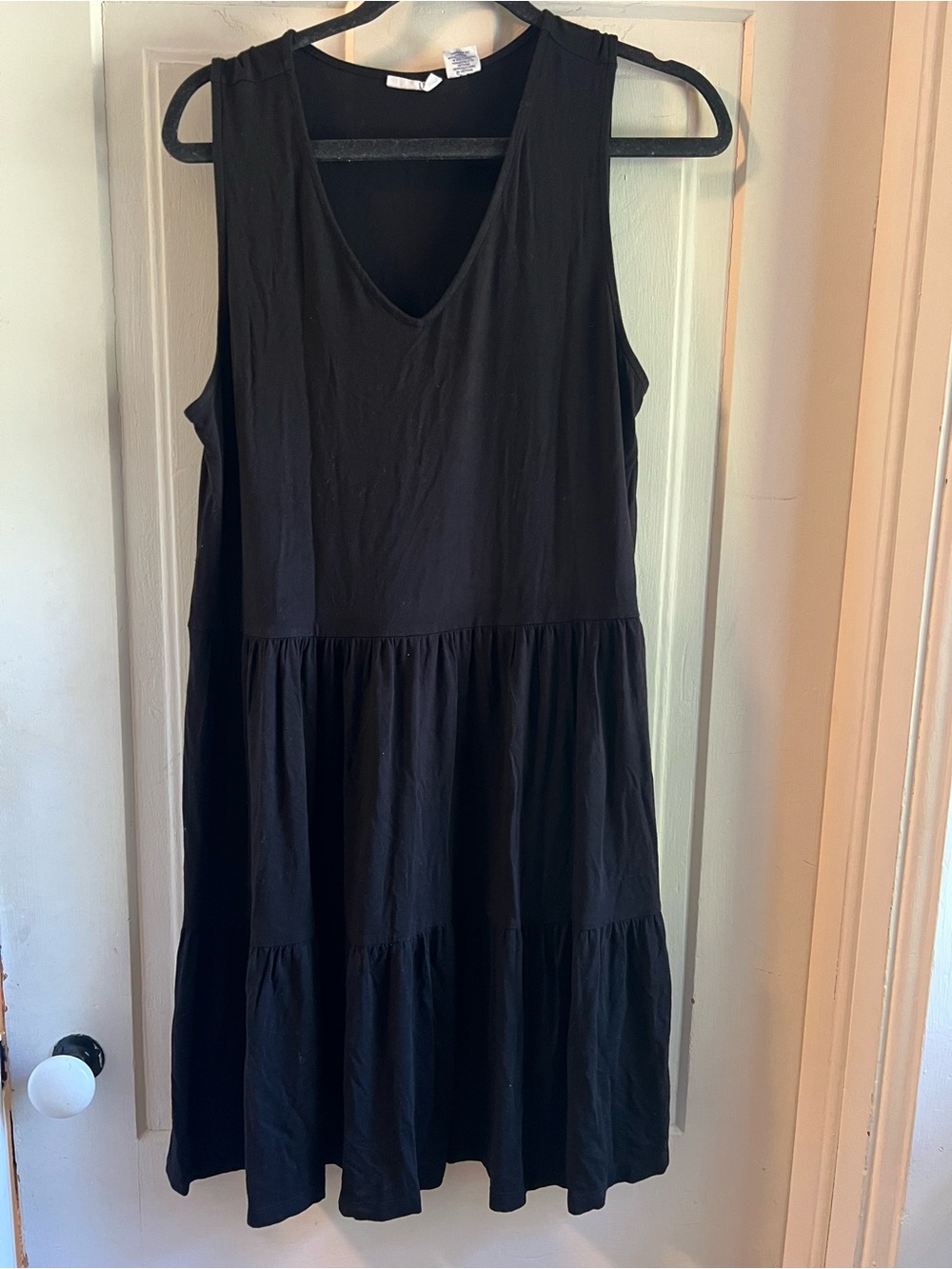 Lucky Brand Black V-Neck Tiered Sleeveless Dress - Classic Women's Style